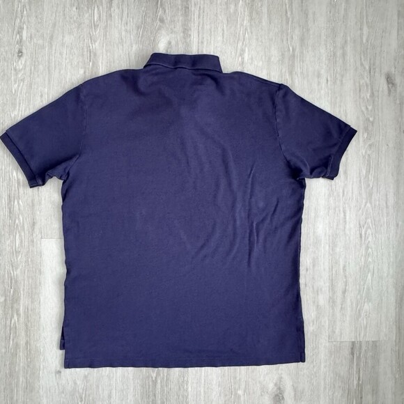 Polo Ralph Lauren Men's XL Polo Shirt Navy Blue Short Sleeve Red Pony Logo GUC - Picture 2 of 8